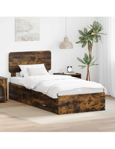 Struttura del letto Rovere fumé 90 x 200 cm Legno multistrato