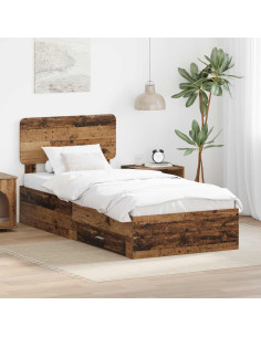 Struttura del letto Legno vecchio 90 x 200 cm Legno multistrato