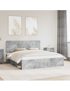 Struttura del letto Calcestruzzo 200 x 200 cm Pino massello