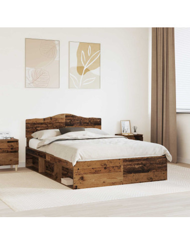 Struttura del letto Legno vecchio 140 x 200 cm Pino massello