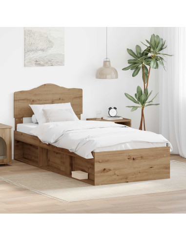 Struttura del letto con testiera Rovere Artigianale 90 x 190 cm