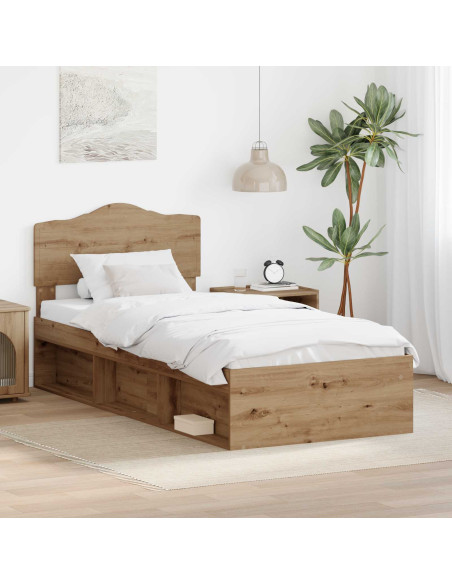 Struttura del letto con testiera Rovere Artigianale 90 x 190 cm