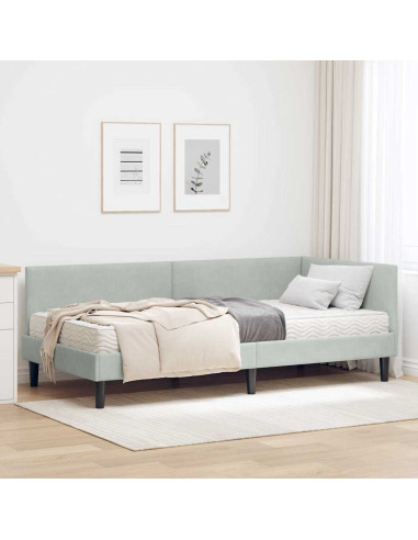 Struttura Letto Angolare con Materasso 2 pcs Grigio chiaro