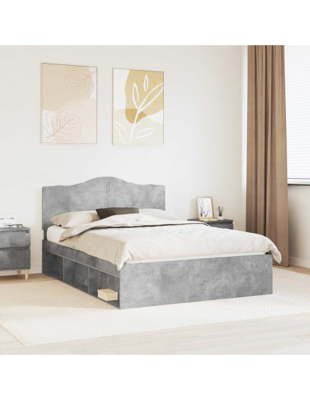 Struttura del letto Grigio Concretè 150 x 200 cm Pino massello