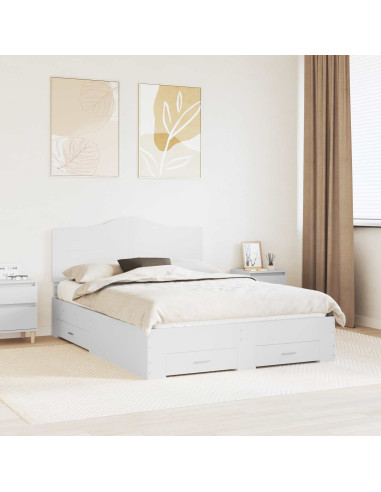 Struttura del letto Bianco 140 x 200 cm Legno multistrato