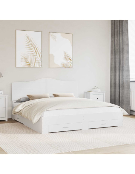 Struttura del letto Bianco 180 x 200 cm Legno multistrato