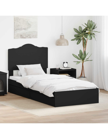 Letto con Contenitore Nero 100 x 200 cm Legno multistrato