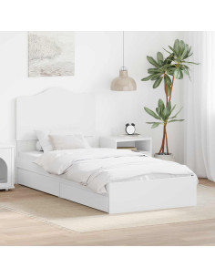 Letto con Contenitore Bianco 75 x 190 cm Legno multistrato