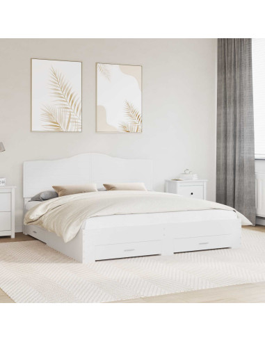 Struttura del letto Bianco 200 x 200 cm Legno multistrato