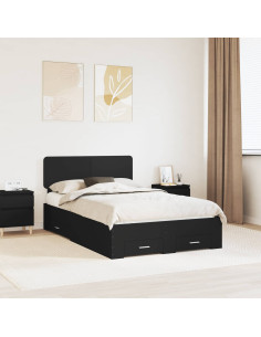 Struttura del letto Nero 120 x 190 cm Legno multistrato