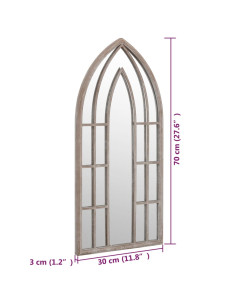 Specchio da Giardino Sabbia 70x30 cm in Ferro per Uso Esterno