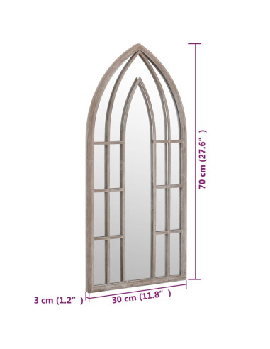 Specchio da Giardino Sabbia 70x30 cm in Ferro per Uso Esterno