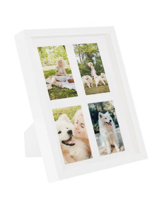 Set Cornici Fotografiche 3D 3pz Bianco 28x35cm Foto 4x(10x15)cm