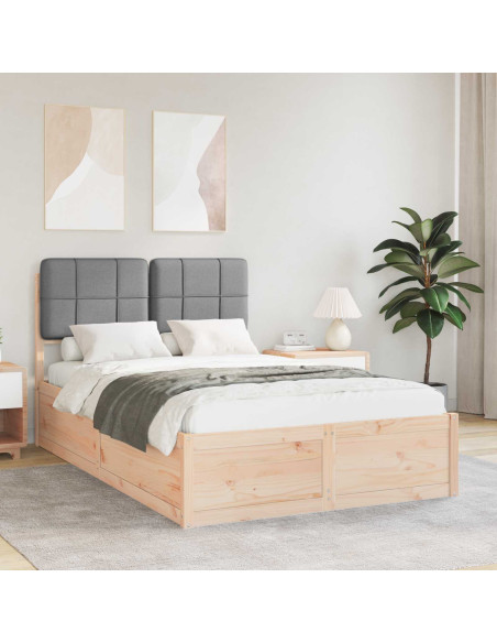 Letto con Testiera Rivestita Grigio chiaro 120 x 190 cm