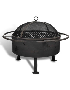 Bilancia di Fuoco Luna Nero 82 x 82 x 64 cm Acciaio