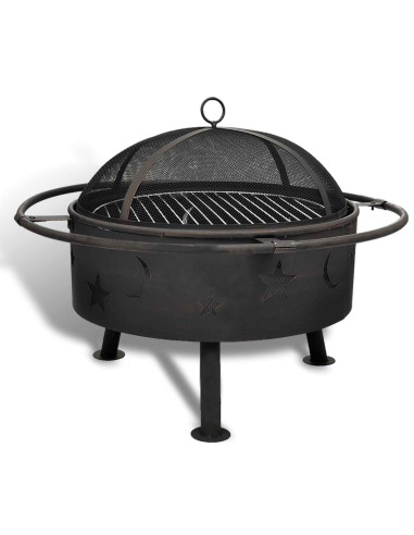 Bilancia di Fuoco Luna Nero 82 x 82 x 64 cm Acciaio