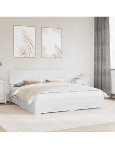 Struttura del letto Bianco 200 x 200 cm Legno multistrato