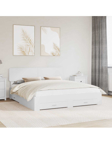 Struttura del letto Bianco 200 x 200 cm Legno multistrato