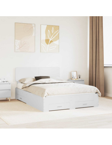 Struttura del letto Bianco 160 x 200 cm Legno multistrato