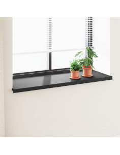 Soglia della Finestra Nero con venatura in legno PVC