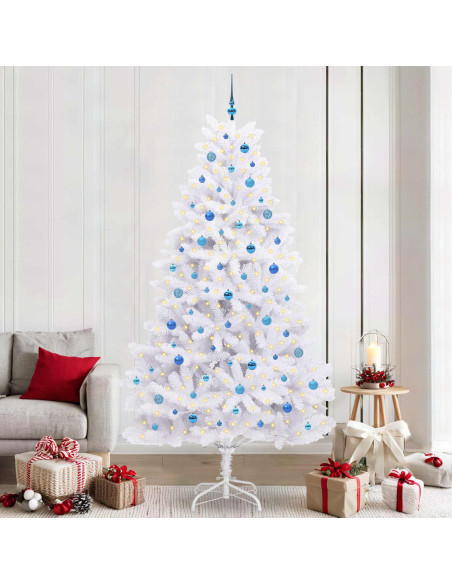 Albero di Natale Artificiale con Rami Pieghevoli Bianco 240 cm