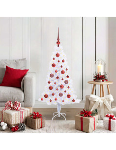 Albero di Natale artificiale Bianco 120 cm PVC e Acciaio
