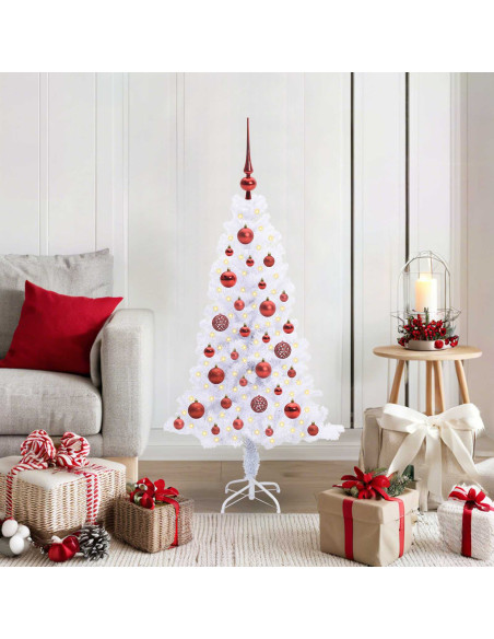 Albero di Natale artificiale Bianco 120 cm PVC e Acciaio