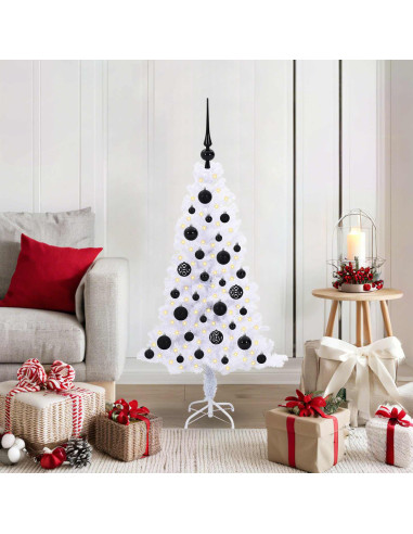 Albero di Natale artificiale Bianco 120 cm PVC e Acciaio