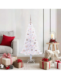 Albero di Natale artificiale Bianco 120 cm PVC e Acciaio