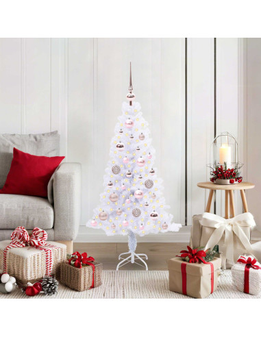 Albero di Natale artificiale Bianco 120 cm PVC e Acciaio