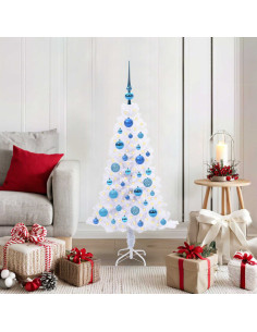 Albero di Natale artificiale Bianco 120 cm PVC e Acciaio