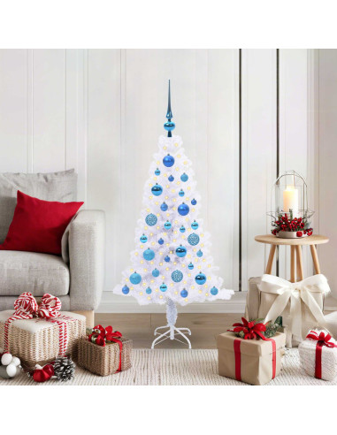Albero di Natale artificiale Bianco 120 cm PVC e Acciaio