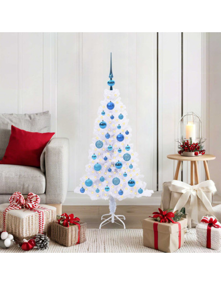 Albero di Natale artificiale Bianco 120 cm PVC e Acciaio