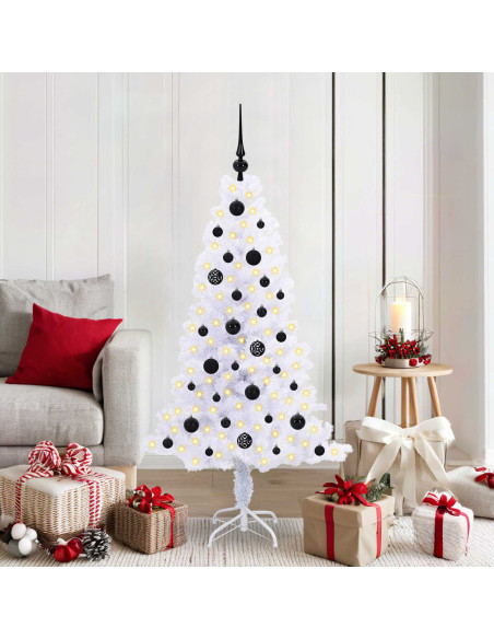 Albero di Natale artificiale Bianco 150 cm PVC e Acciaio
