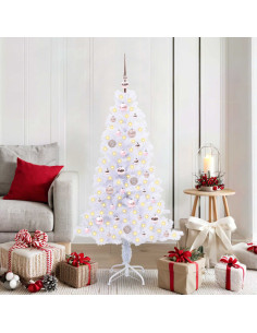 Albero di Natale artificiale Bianco 150 cm PVC e Acciaio
