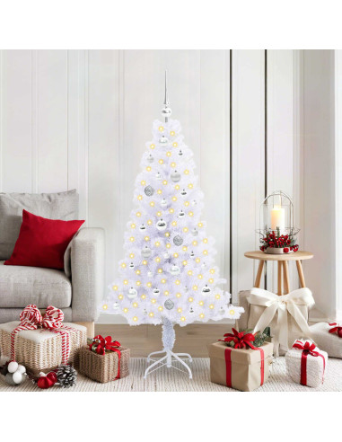 Albero di Natale artificiale Bianco 150 cm PVC e Acciaio