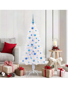 Albero di Natale artificiale Bianco 150 cm PVC e Acciaio
