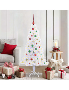 Albero di Natale artificiale Bianco 150 cm PVC e Acciaio