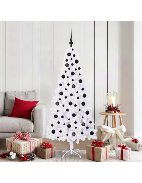 Albero di Natale artificiale Bianco 180 cm PVC e Acciaio