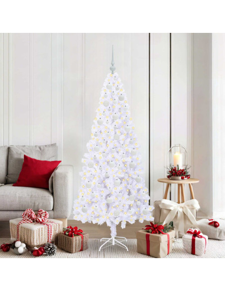 Albero di Natale artificiale Bianco 180 cm PVC e Acciaio