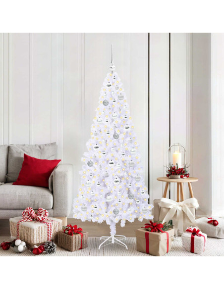 Albero di Natale artificiale Bianco 180 cm PVC e Acciaio