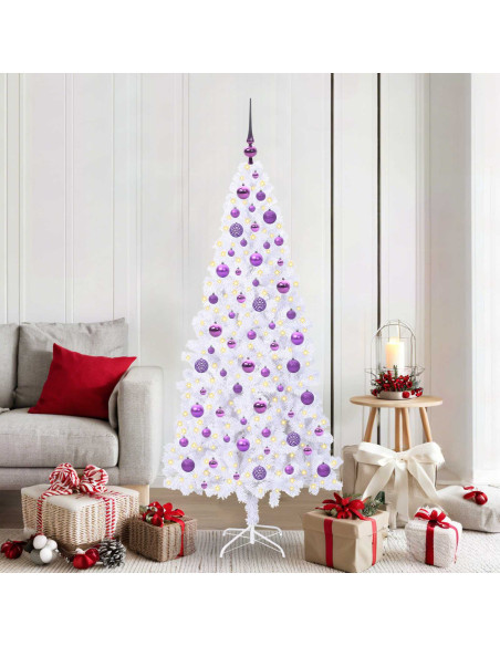 Albero di Natale artificiale Bianco 180 cm PVC e Acciaio