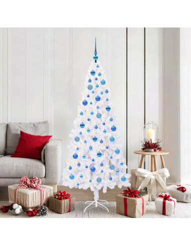 Albero di Natale artificiale Bianco 180 cm PVC e Acciaio