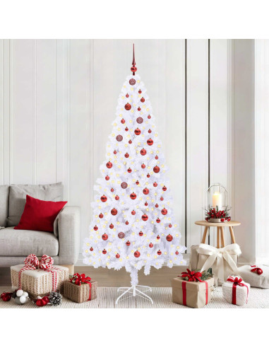 Albero di Natale artificiale Bianco 210 cm PVC e Acciaio