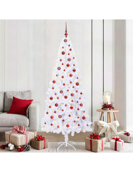 Albero di Natale artificiale Bianco 210 cm PVC e Acciaio