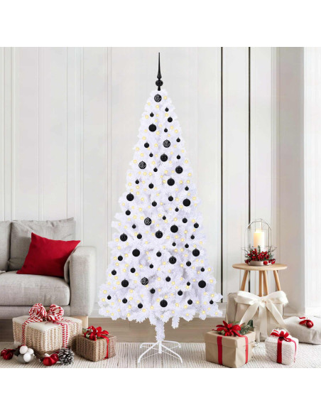 Albero di Natale artificiale Bianco 210 cm PVC e Acciaio