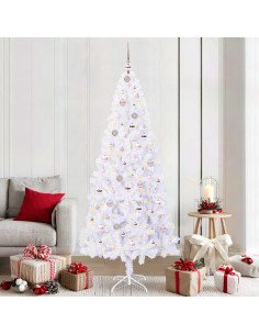 Albero di Natale artificiale Bianco 210 cm PVC e Acciaio