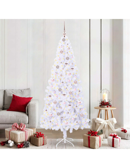 Albero di Natale artificiale Bianco 210 cm PVC e Acciaio