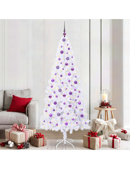 Albero di Natale artificiale Bianco 210 cm PVC e Acciaio