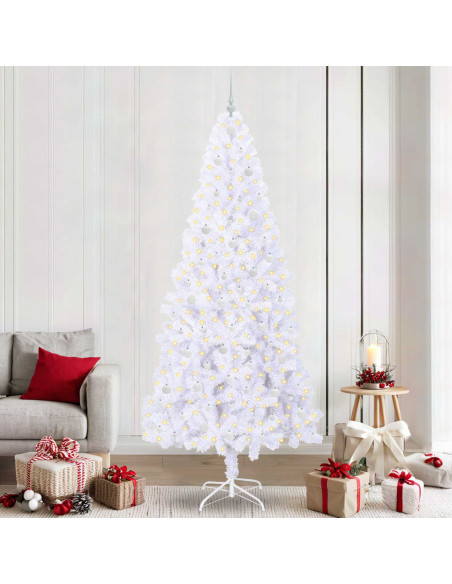 Albero di Natale artificiale Bianco 240 cm PVC e Acciaio